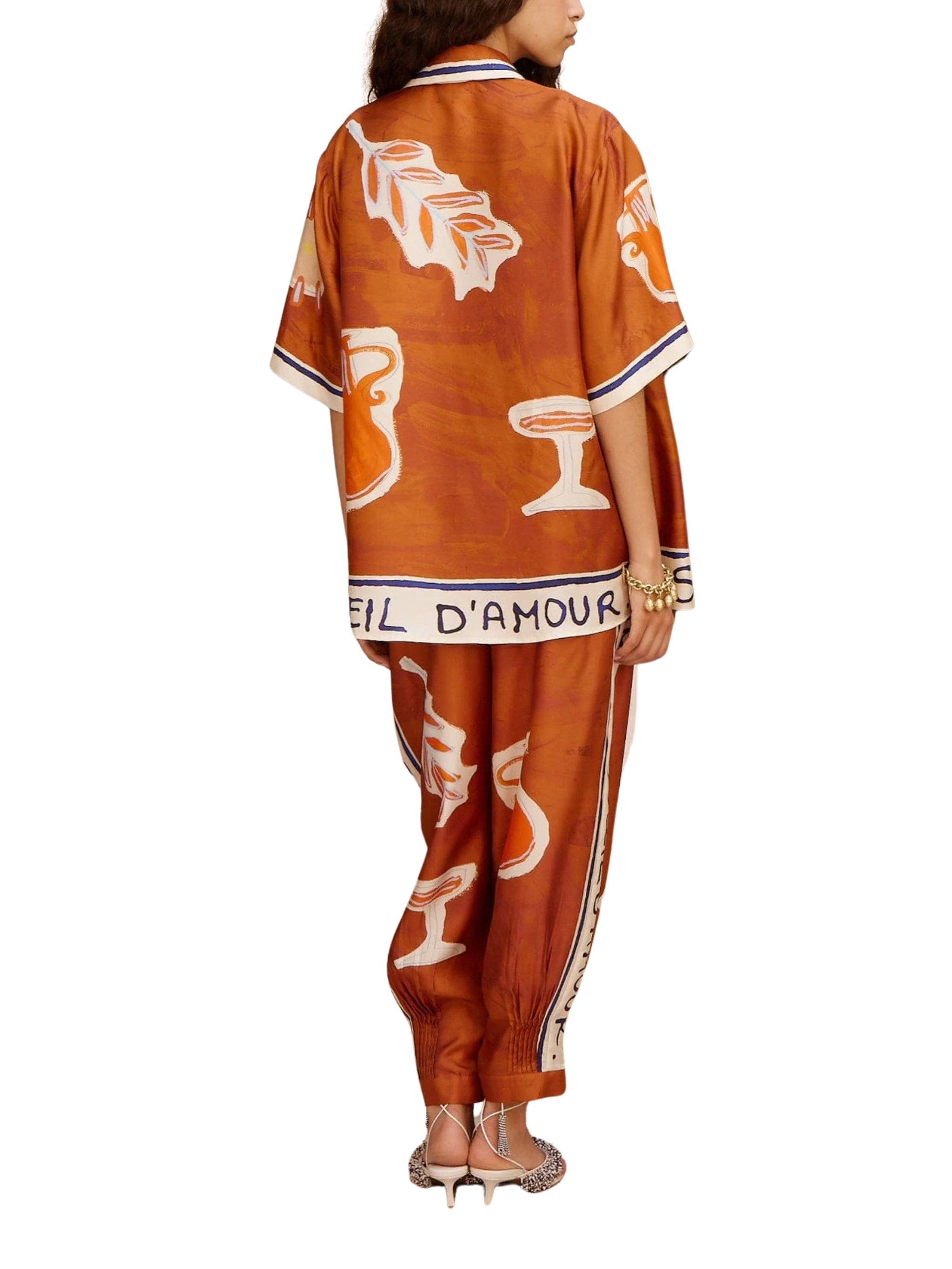 Soleil d'amour tapered silk pant