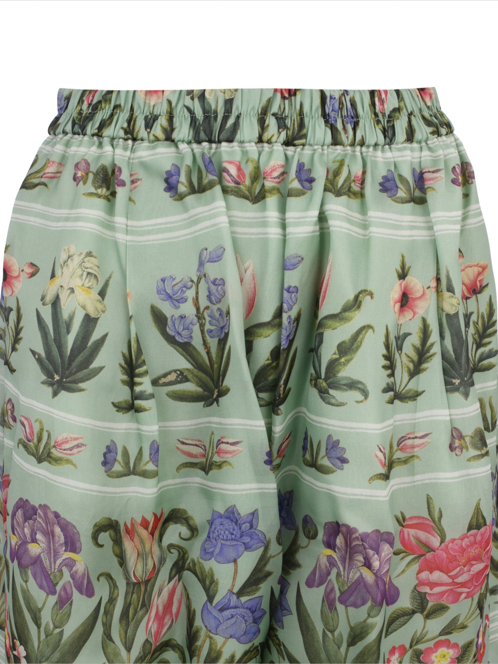 Pita organza silk print cocoon 7/8 length pant with full elastic waistband