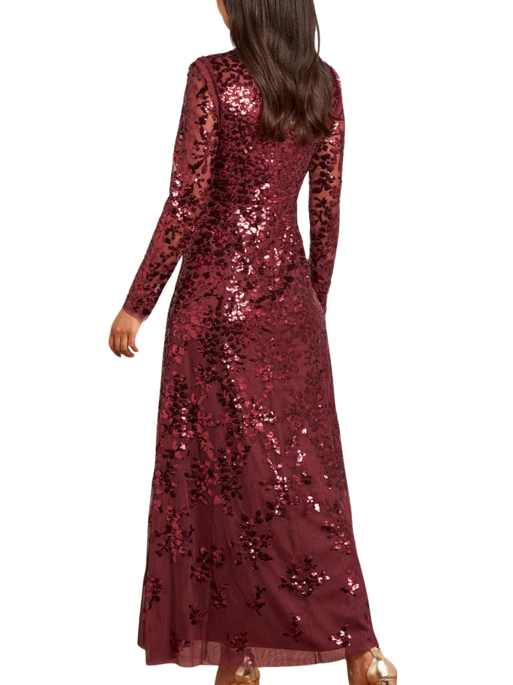 Rosanna lattice round neck gown