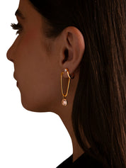 J earrings in sterling silver & 18k gold vermeil and white cz
