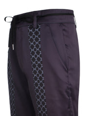 CENMAR SATIN BLACK PATTERN PRINTED PANTS