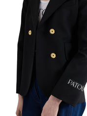 Belted tailored jacket in sustainable technical wool
