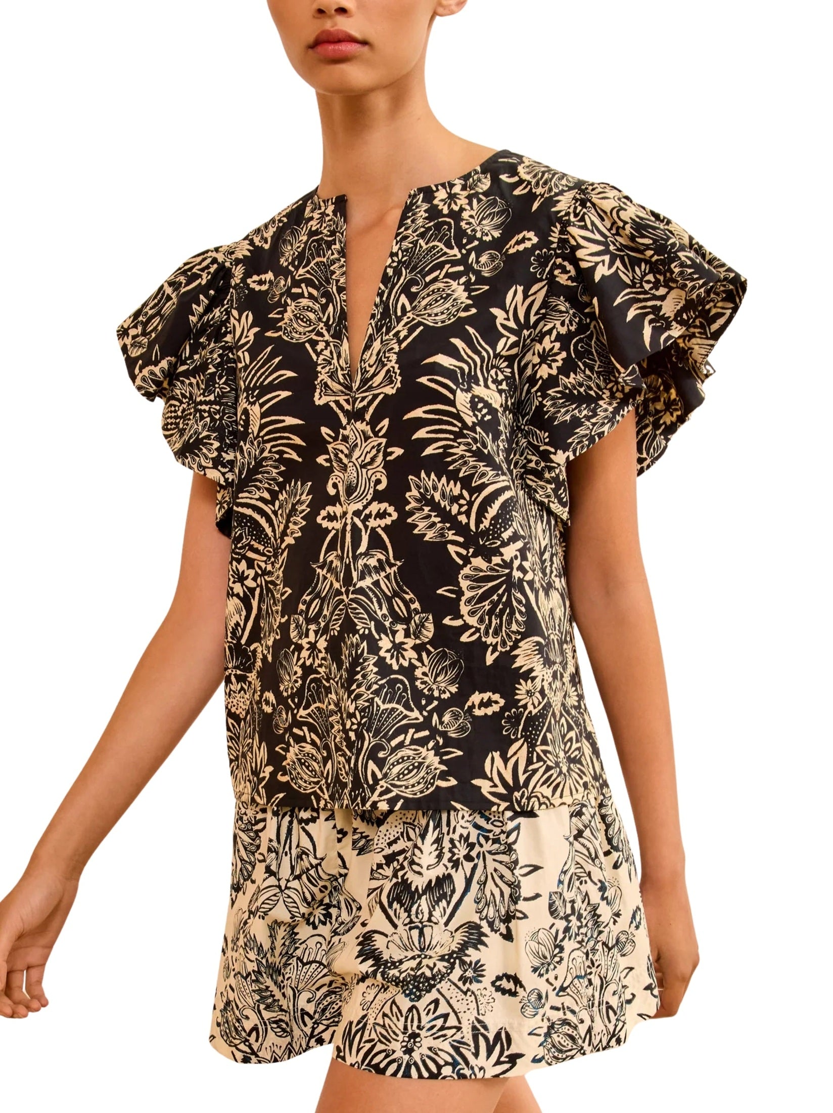 Severine flutter sleeve top