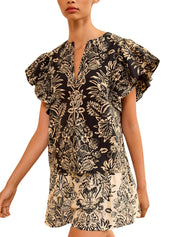Severine flutter sleeve top