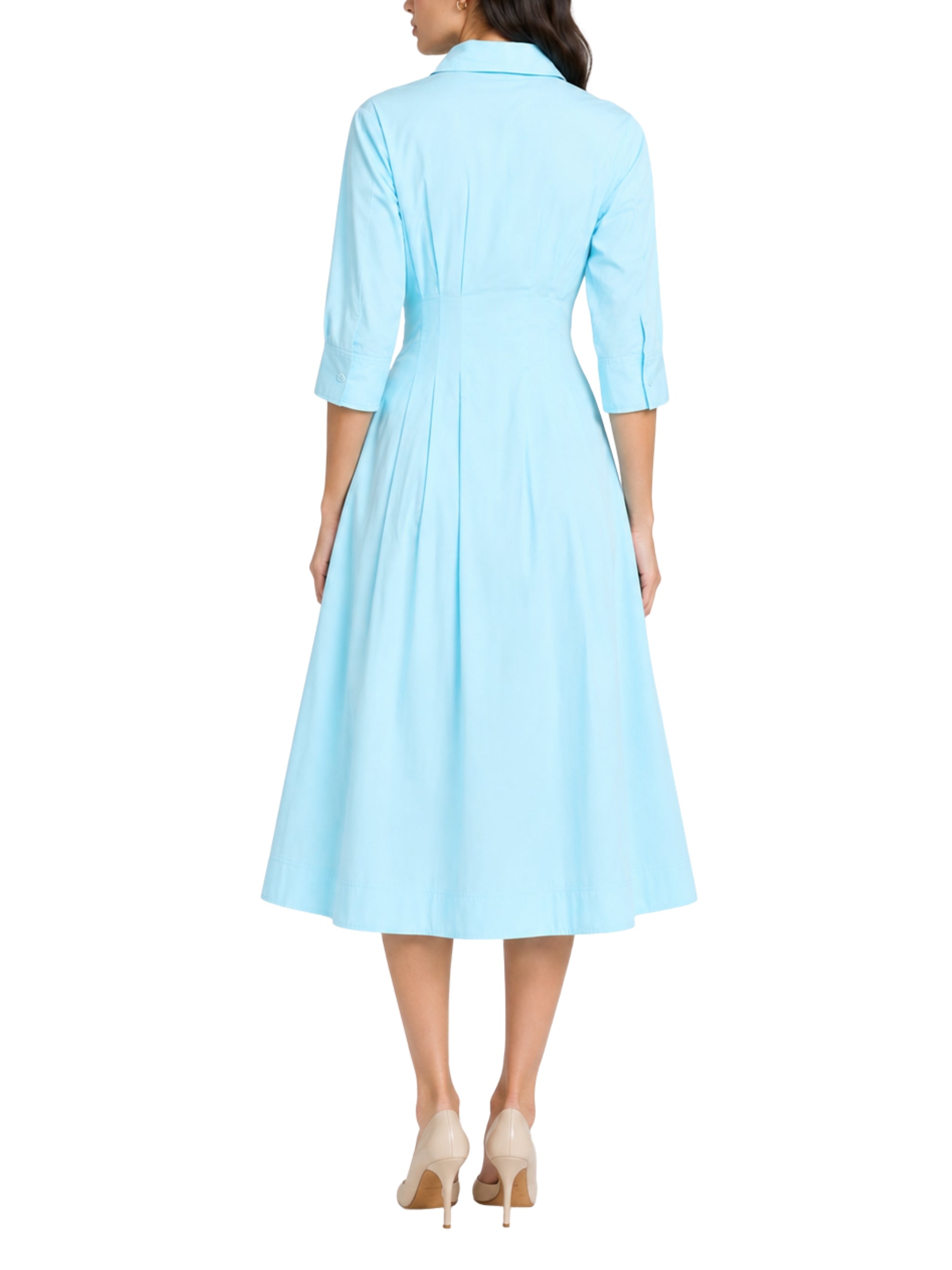 Jazz cotton pintuck midi dress