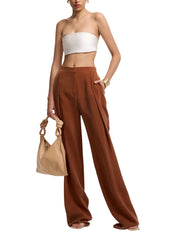 HIGH WAIST CUPRO TROUSERS