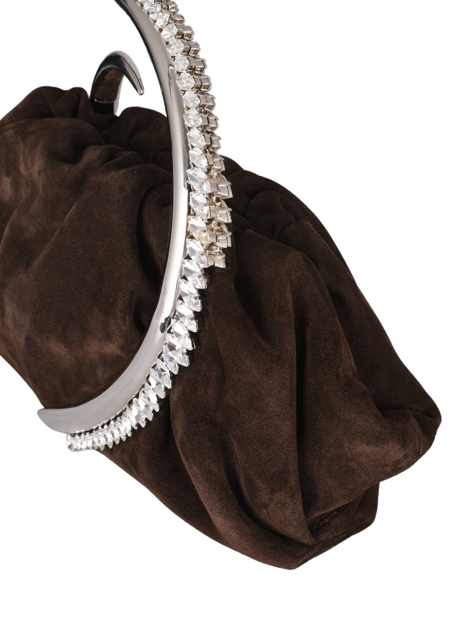 Karma pouch suede brown leather clutch
