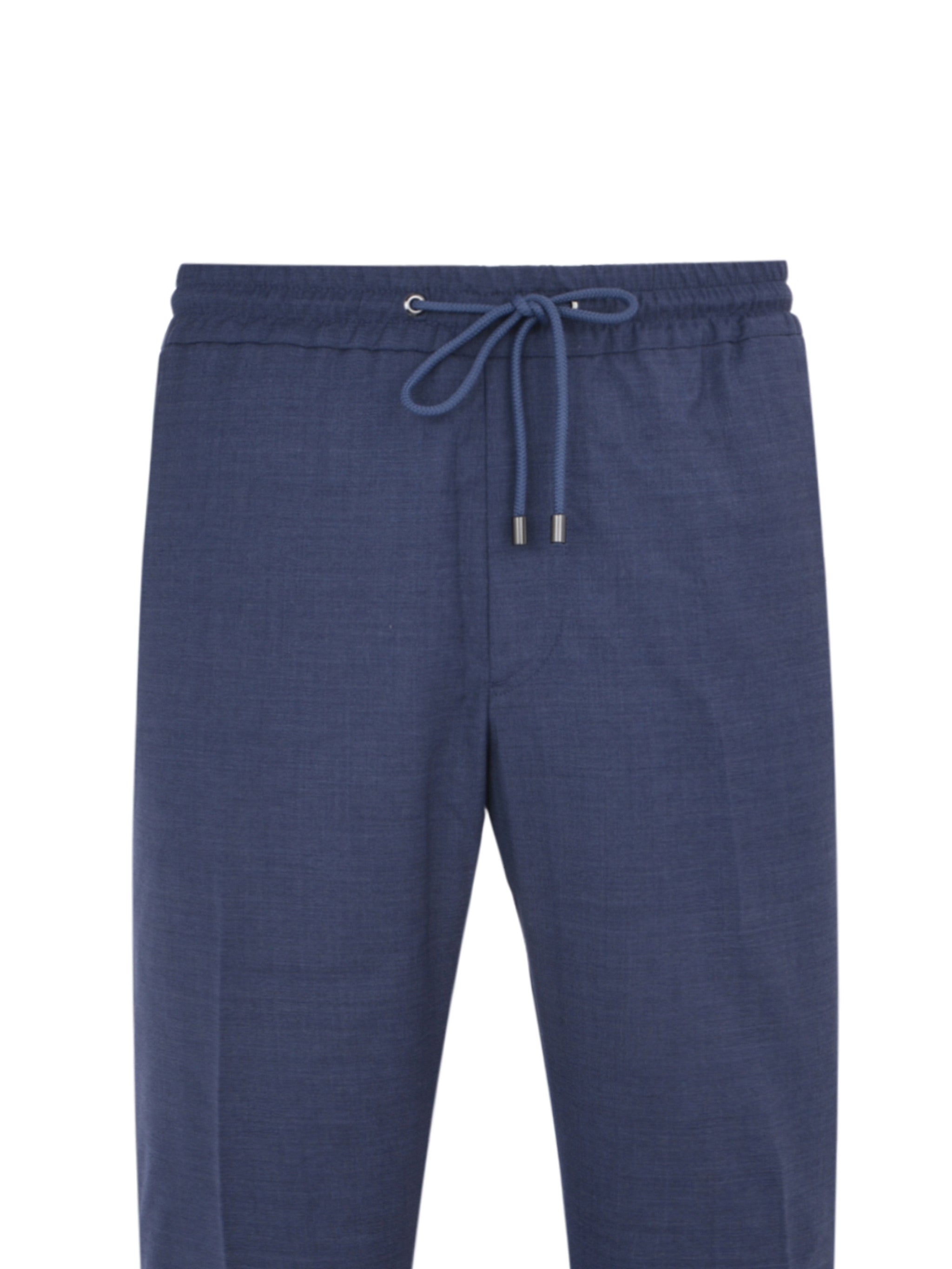 Blue sport trousers with drawstring