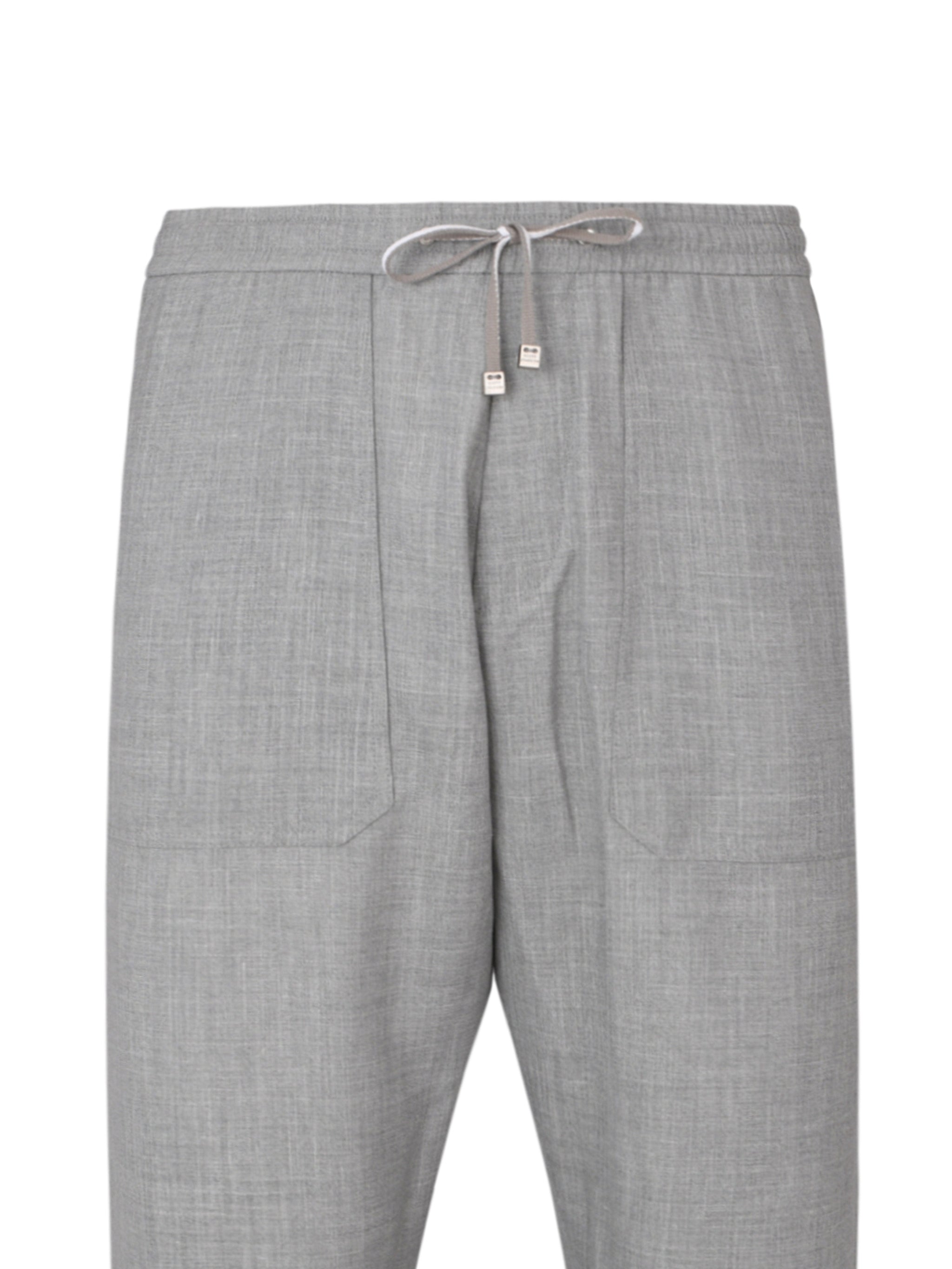 Wool silk linen drawcord pants