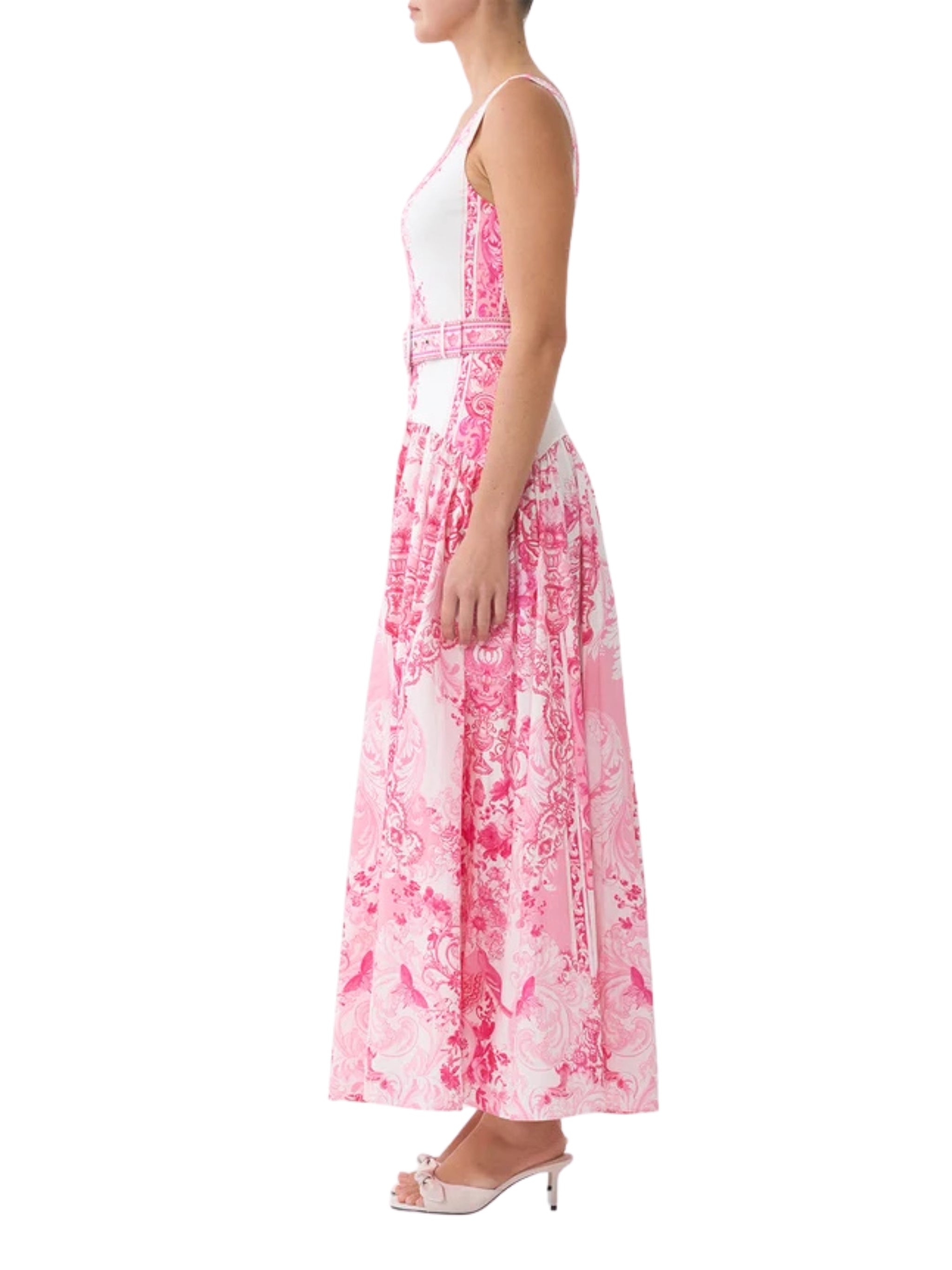 Jersey tank dress with contrast skirt