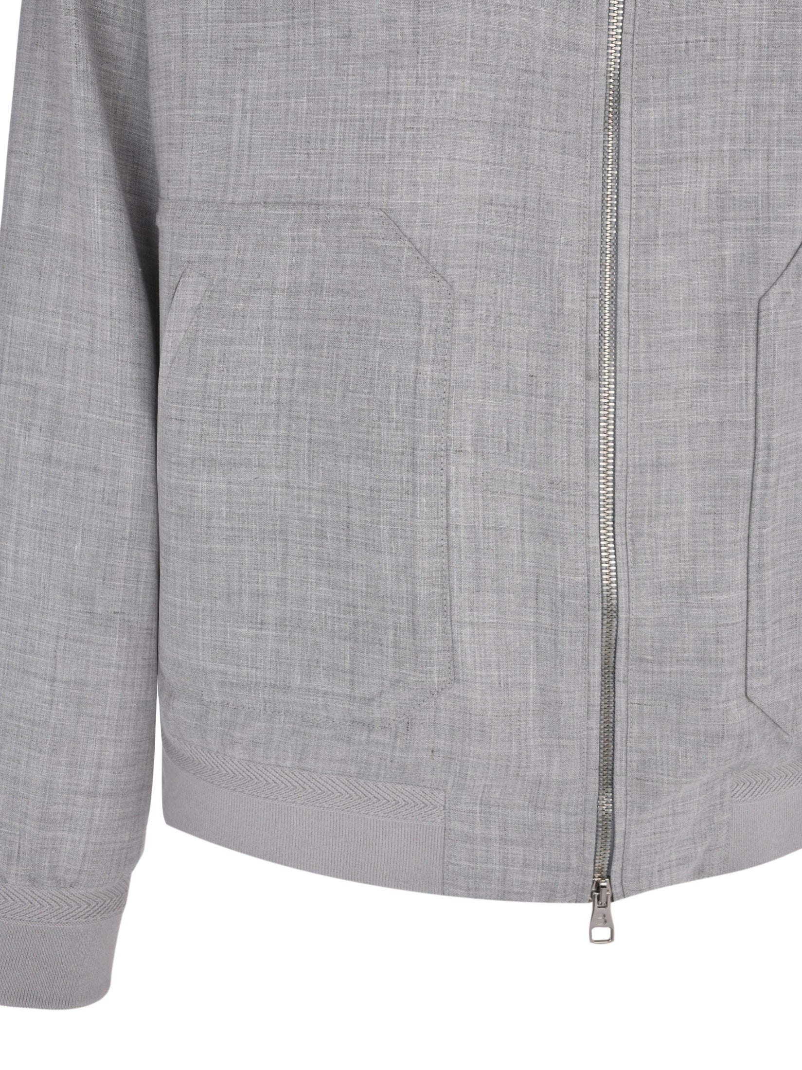 Wool silk linen bomber