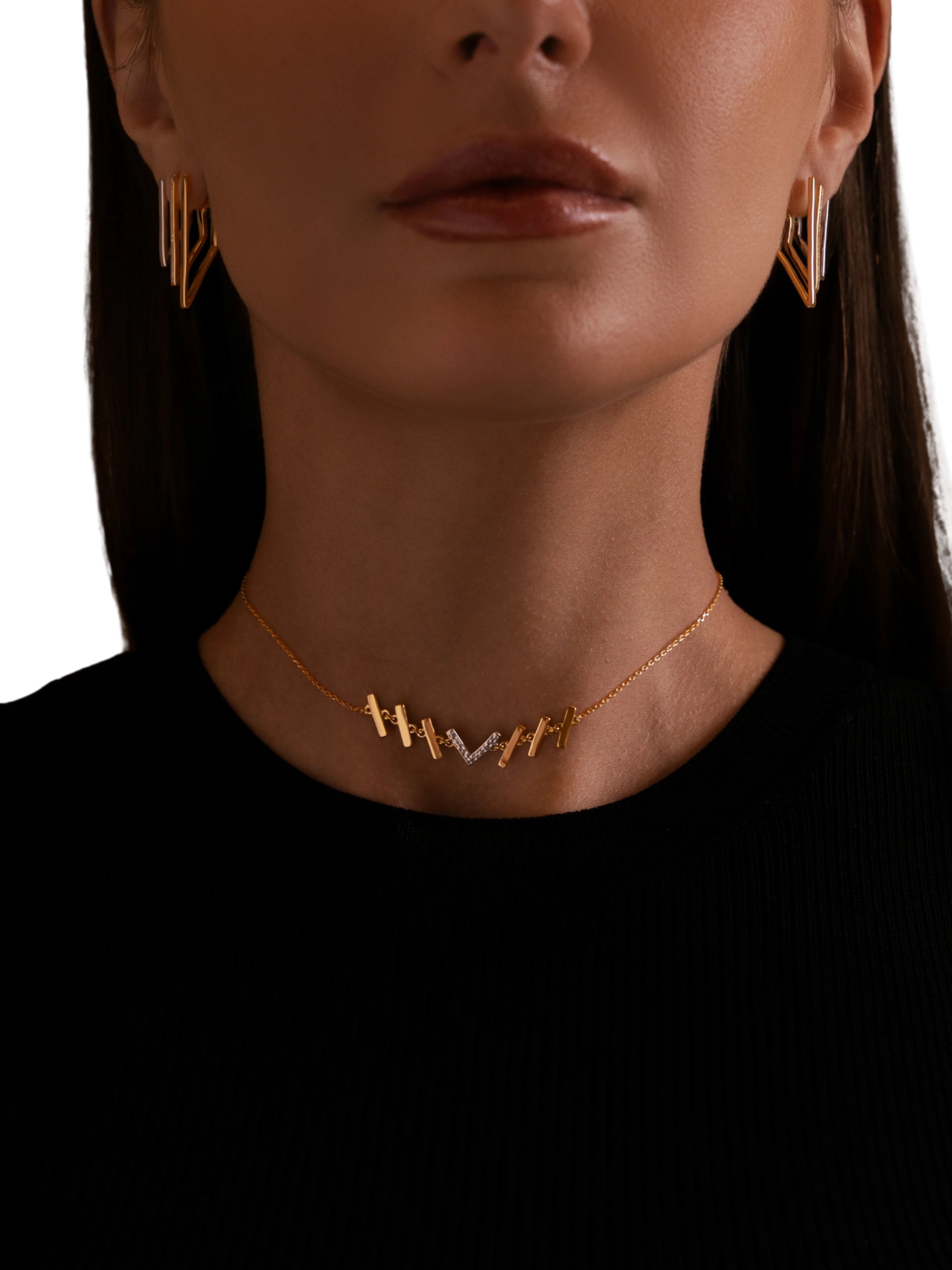 Sara necklace in sterling silver & 18k gold vermeil & rhodium