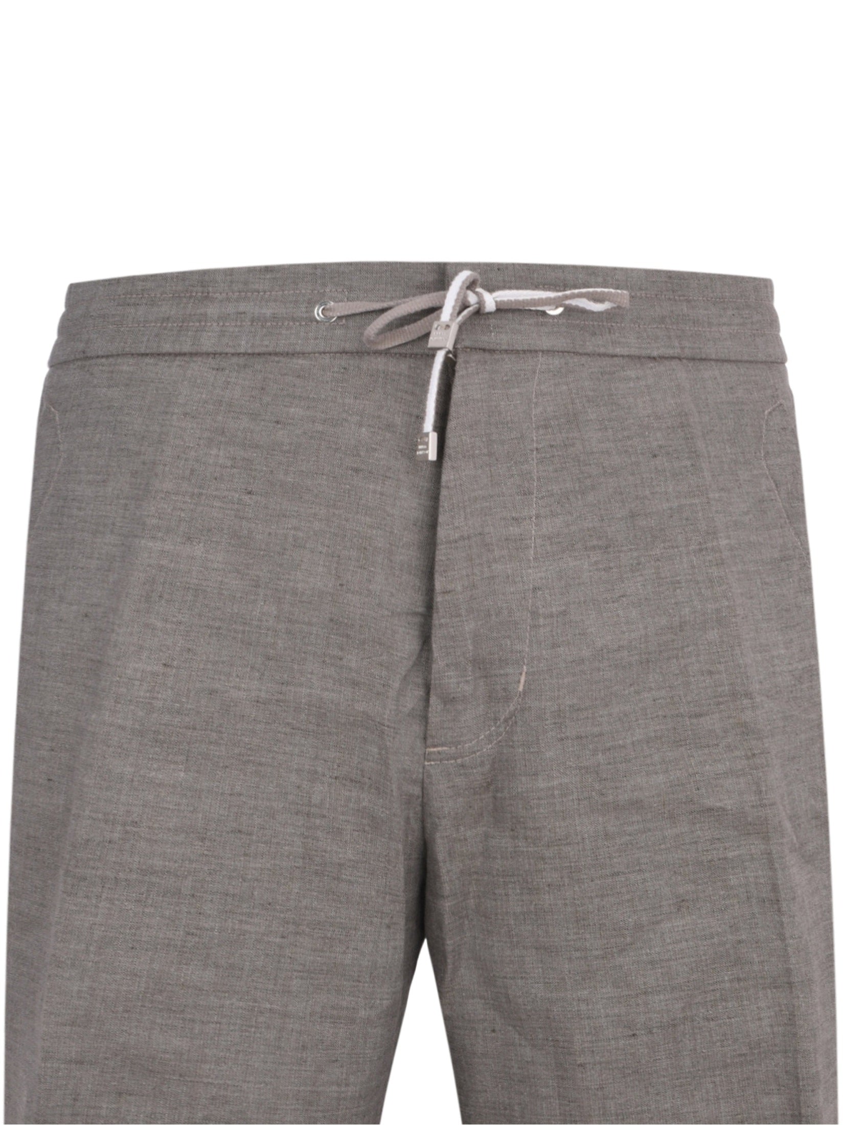 Linen short pants double pleats