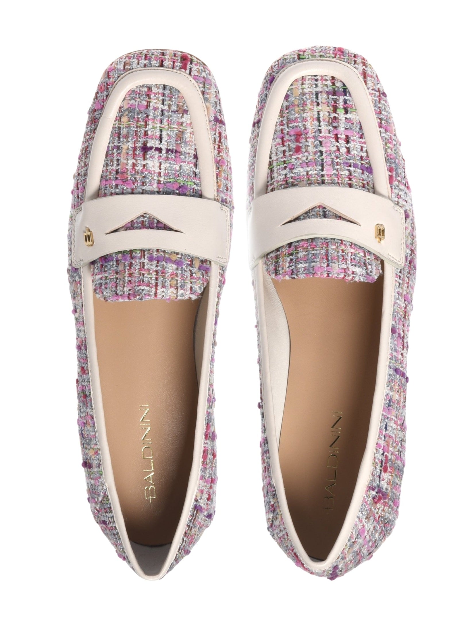 Loafer nappa & tweed off w & multic