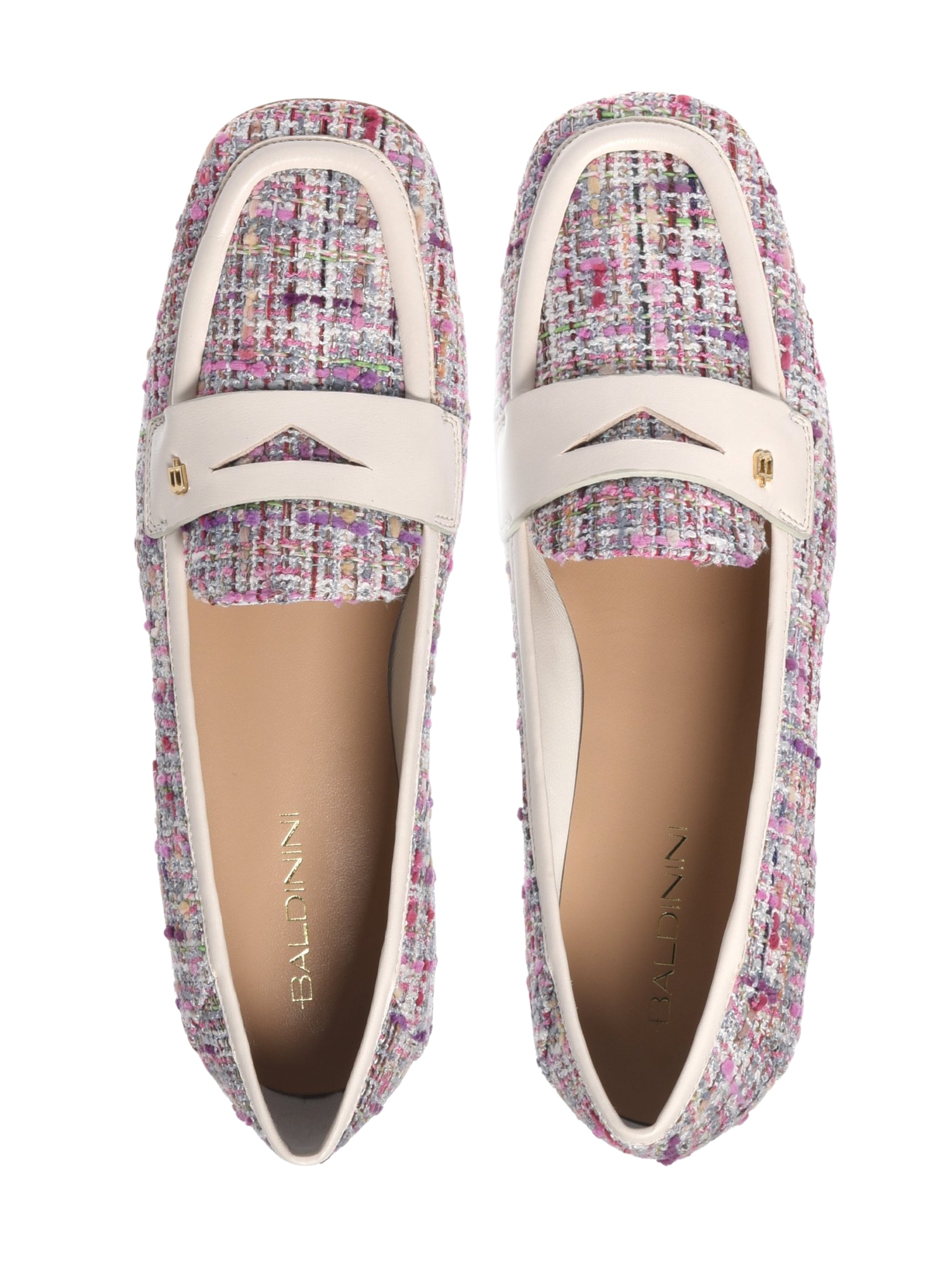 Loafer nappa & tweed off w & multic