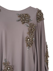 Hand embroiderd flowers -long sleeve dress-kaftan cut dress