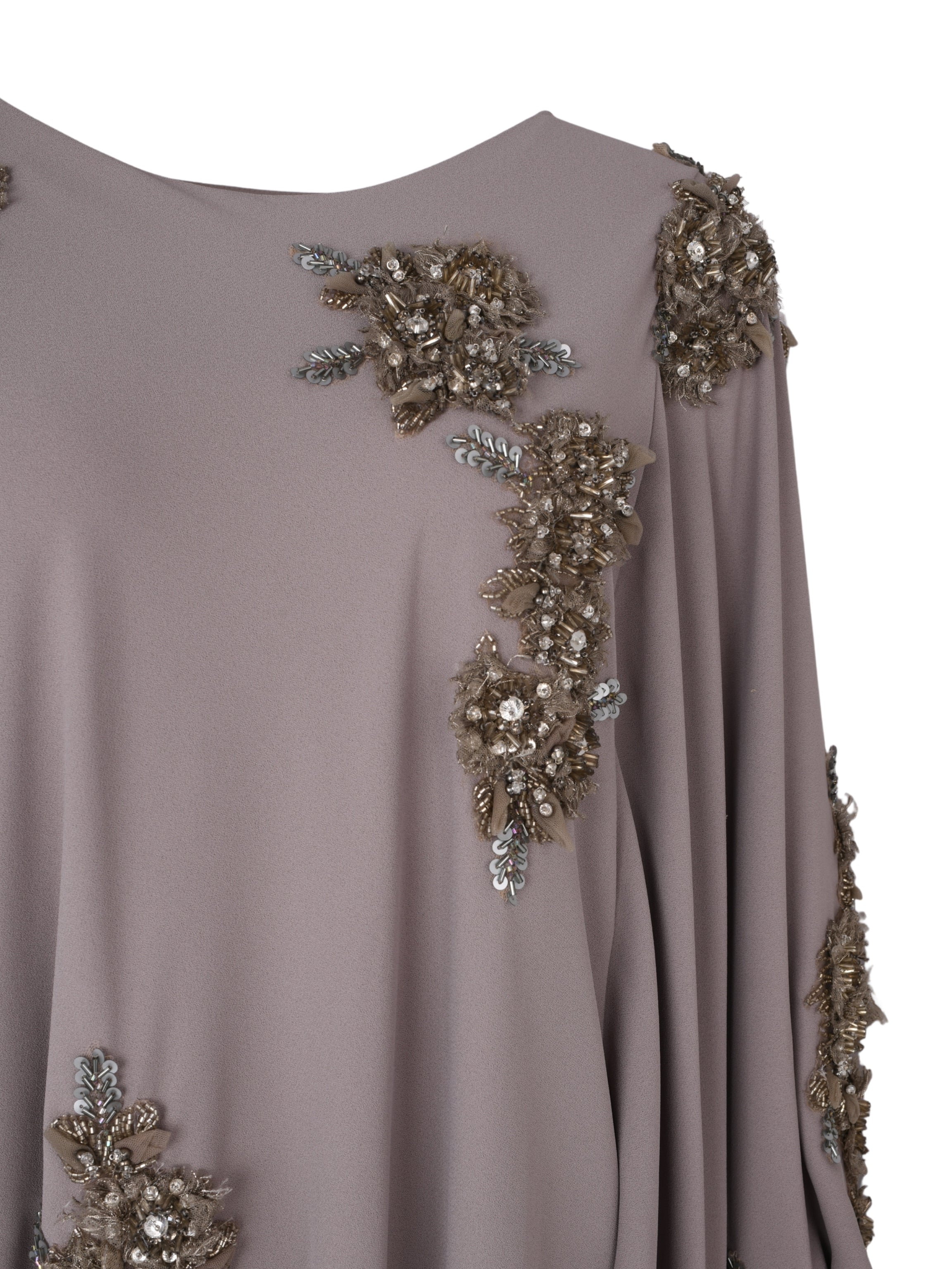 Hand embroiderd flowers -long sleeve dress-kaftan cut dress