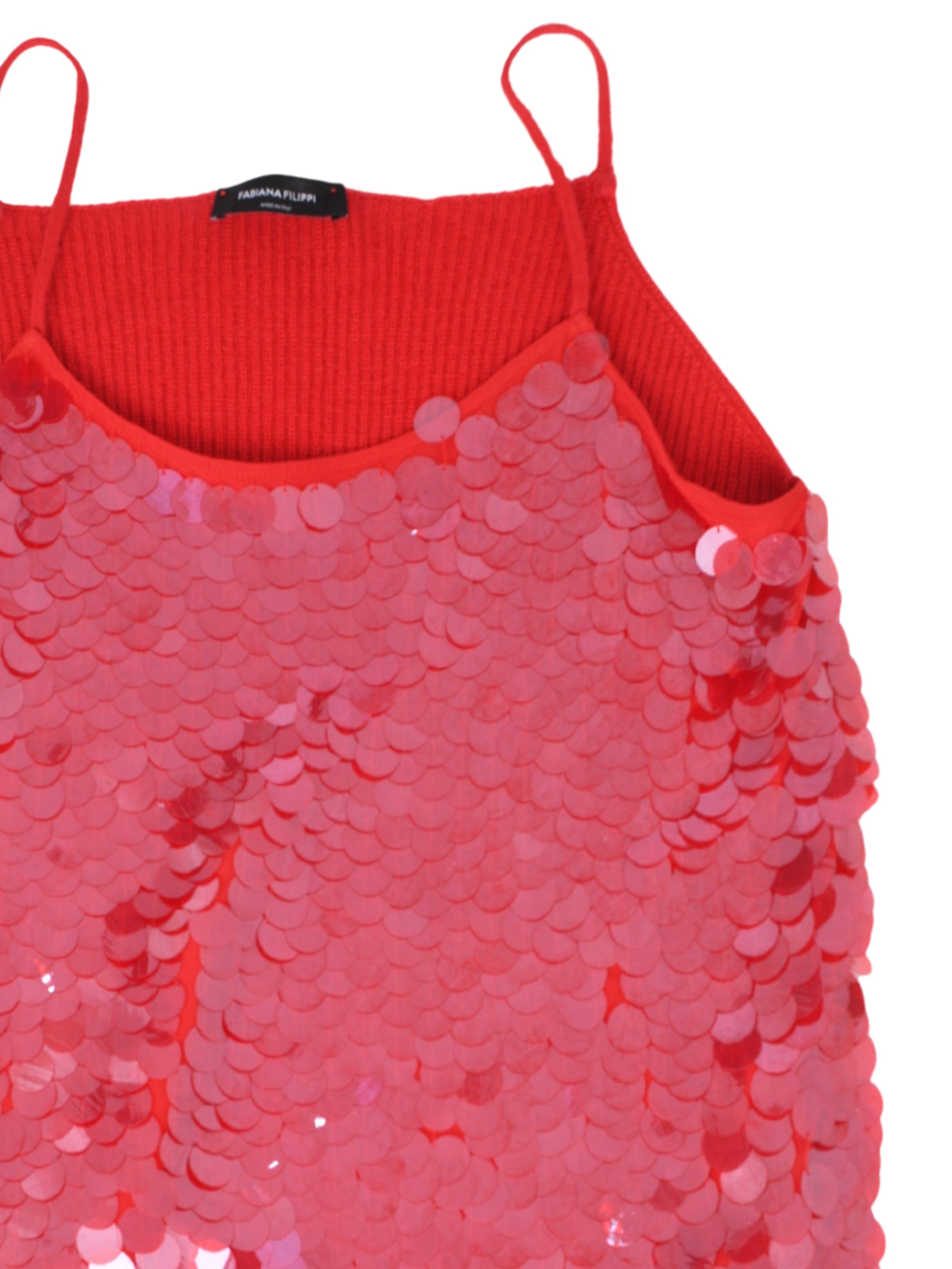 MOHAIR MERINO WOOL TANK TOP WITH SEQUIN FRONT