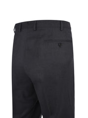 Classic Pants In Pure Wool With Front Crease Dark Grey