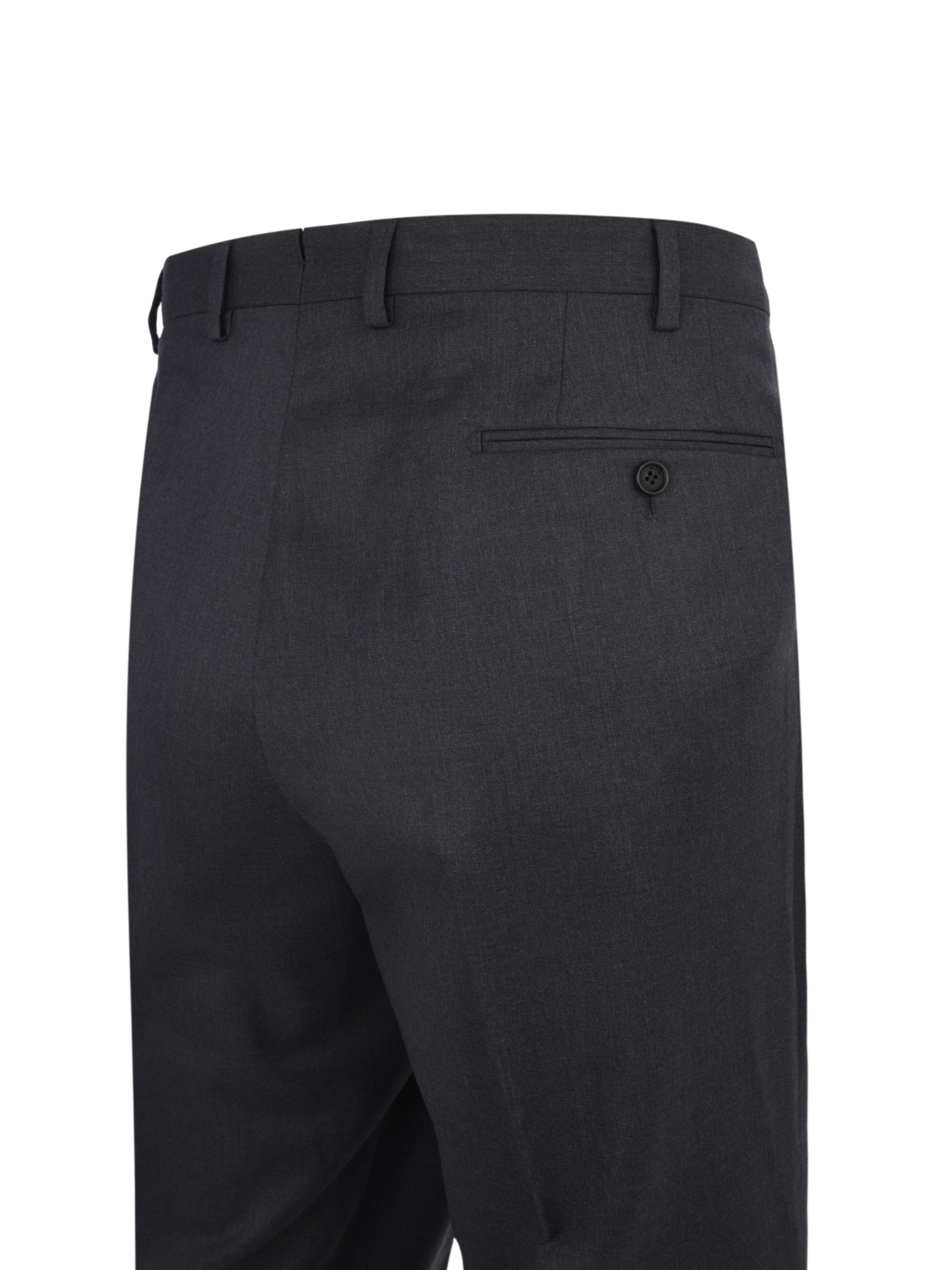 Classic Pants In Pure Wool With Front Crease Dark Grey