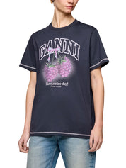 Basic cotton jersey raspberry print