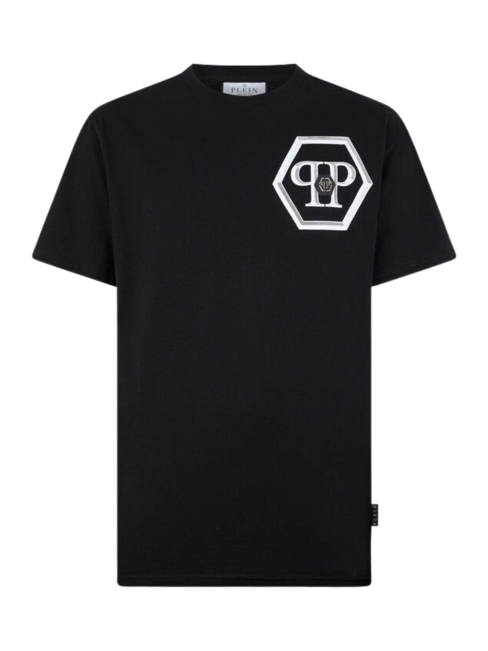 Round neck t-shirt lines hexagon