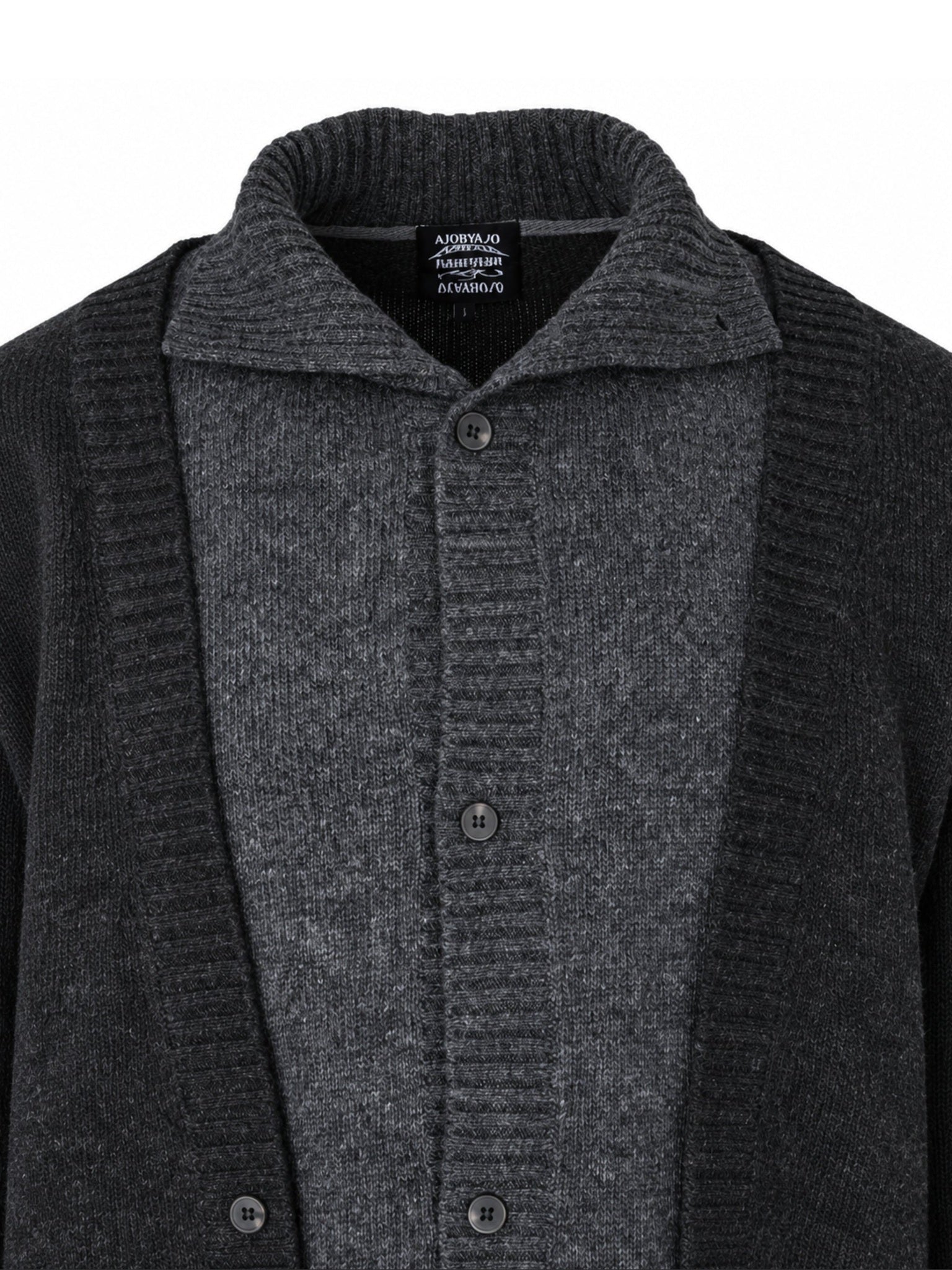Double layered turtleneck cardigan