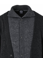 Double layered turtleneck cardigan