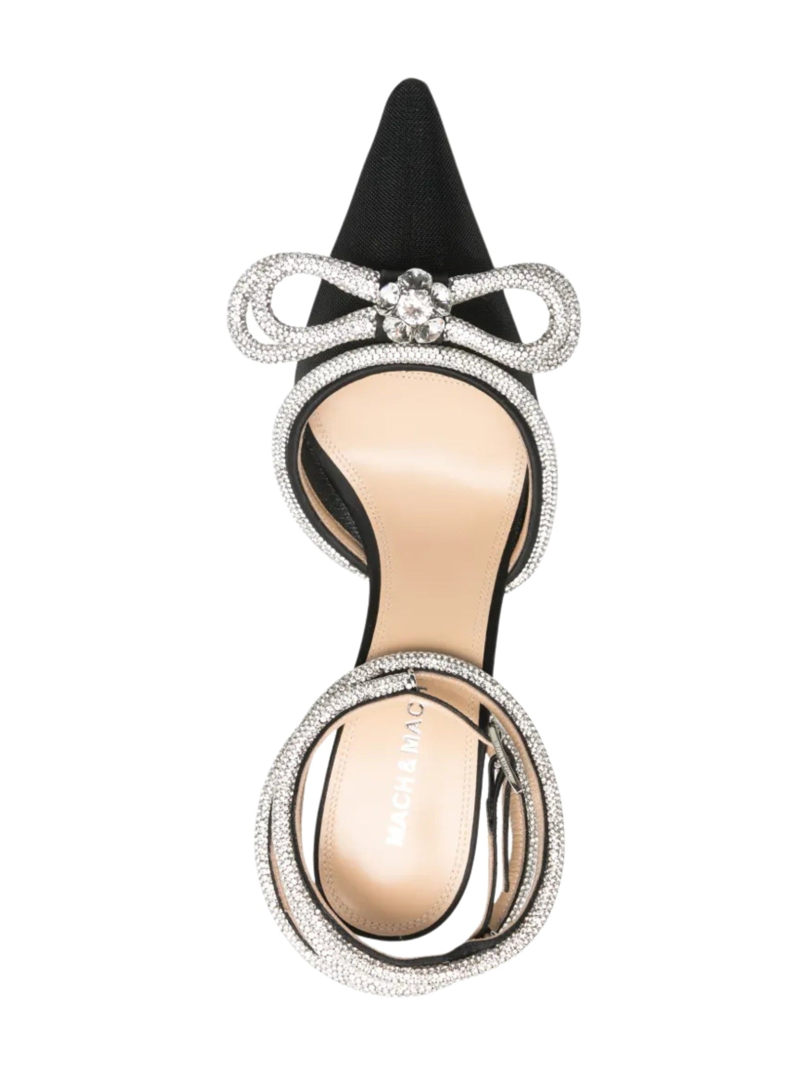 Double bow black mesh high heels (110mm)