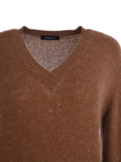 SEQUIN V NECK SLIM FIT SWEATER