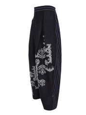Striped-pattern trousers