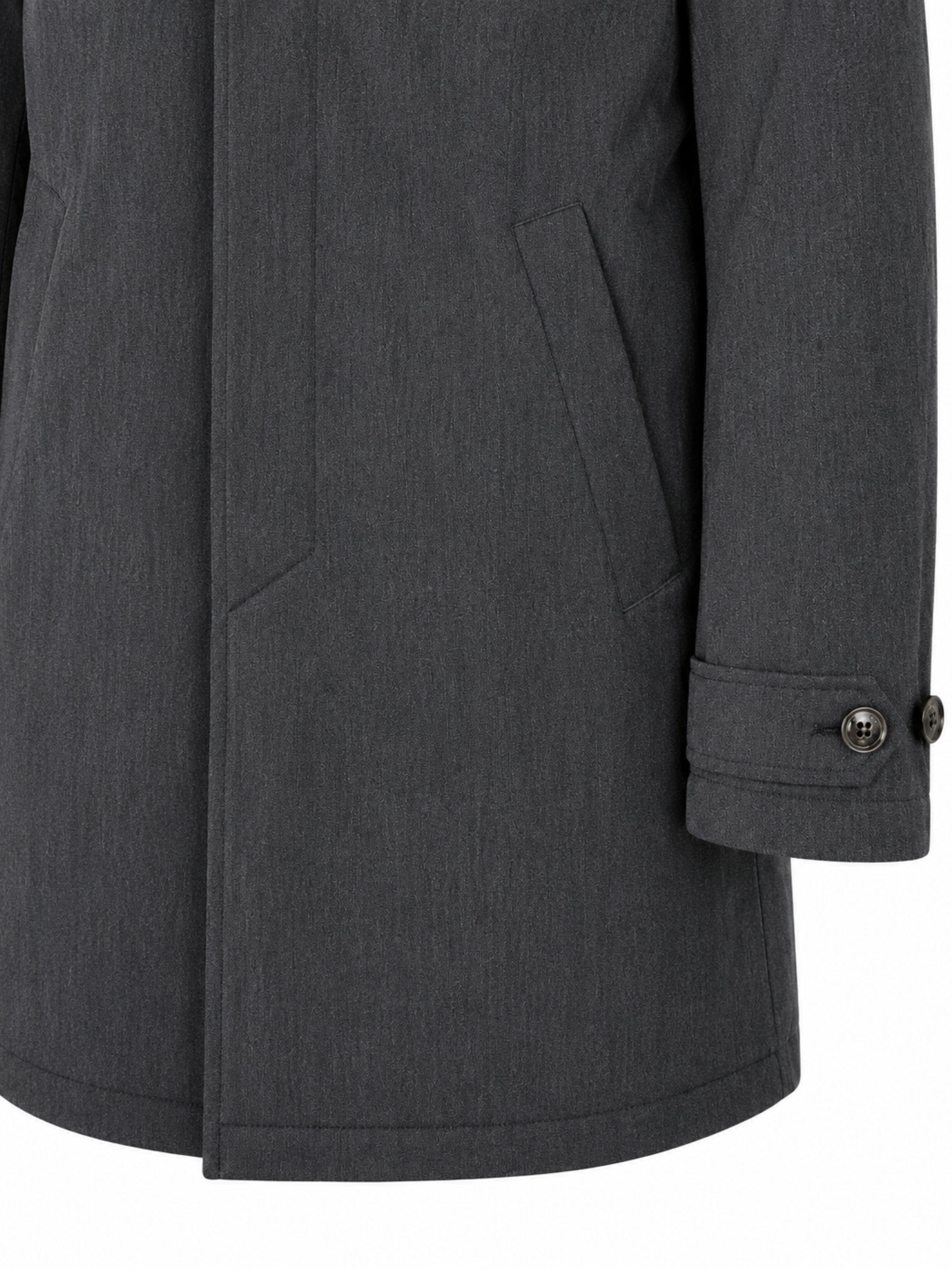 Grey Wool Blend Trench Coat