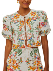 DELICATE FOREST SCARVES OFF-WHITE BLOUSE SHORT SLE