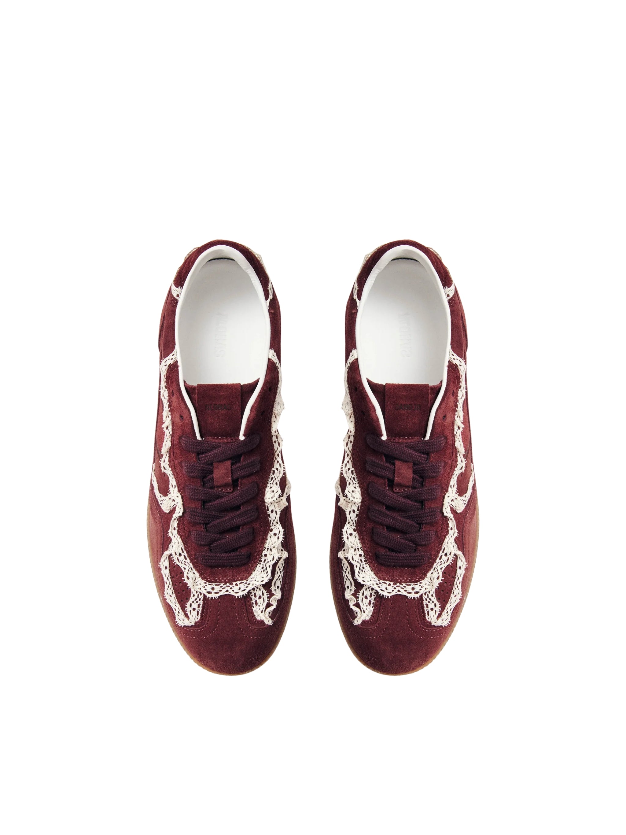 TB.490 CROCHET BURGUNDY LEATHER SNEAKERS