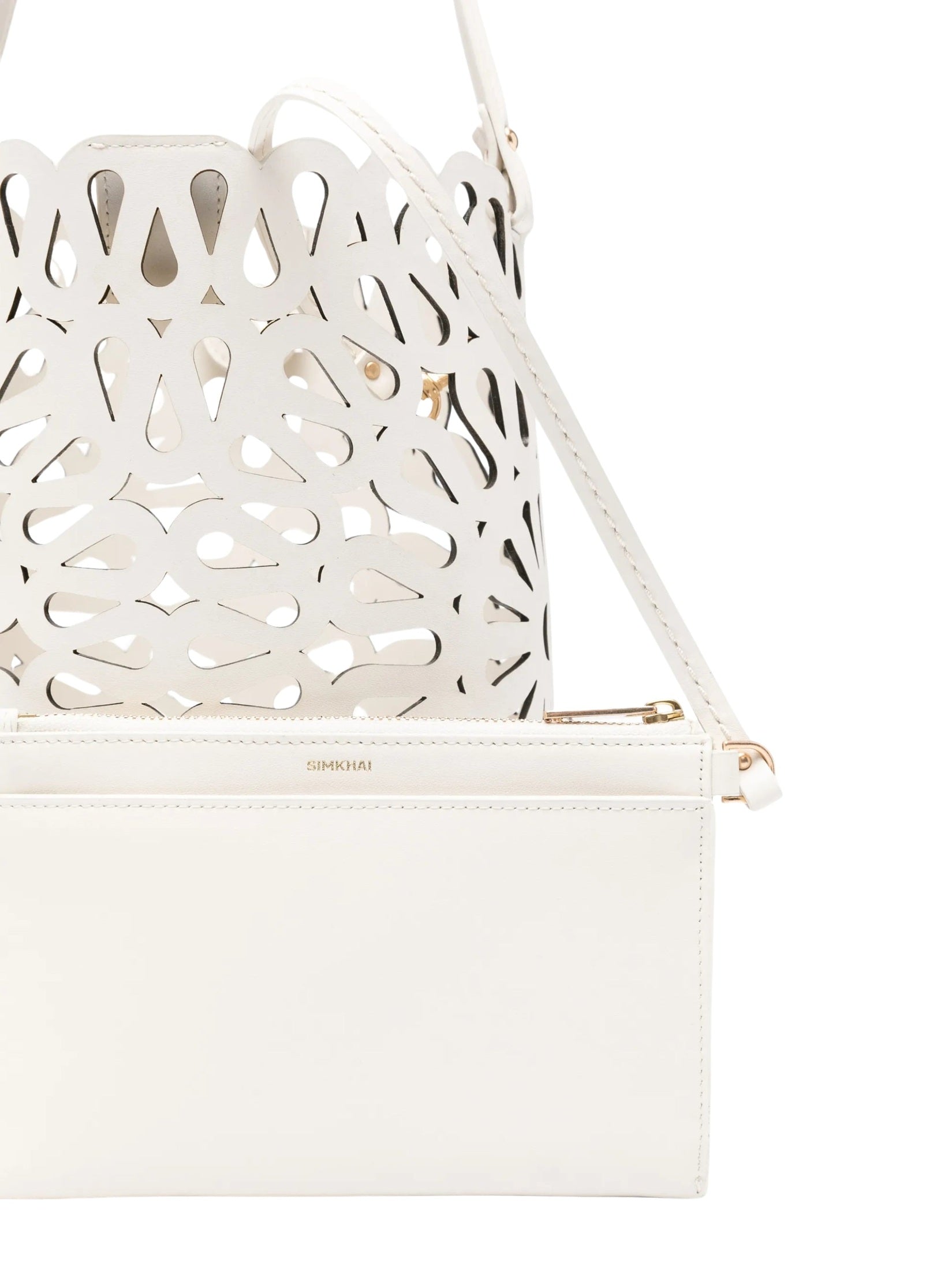 Mccall laser cut leather bucket bag