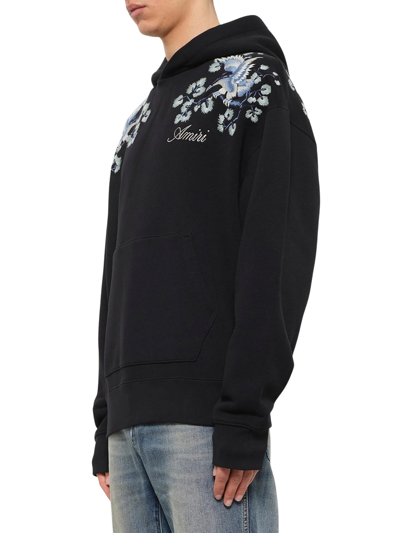 Floral embroidered hoodie