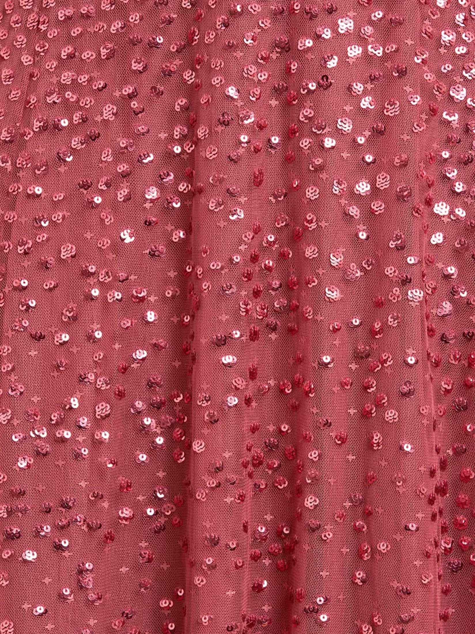 Dappled sequin long sleeve ankle gown