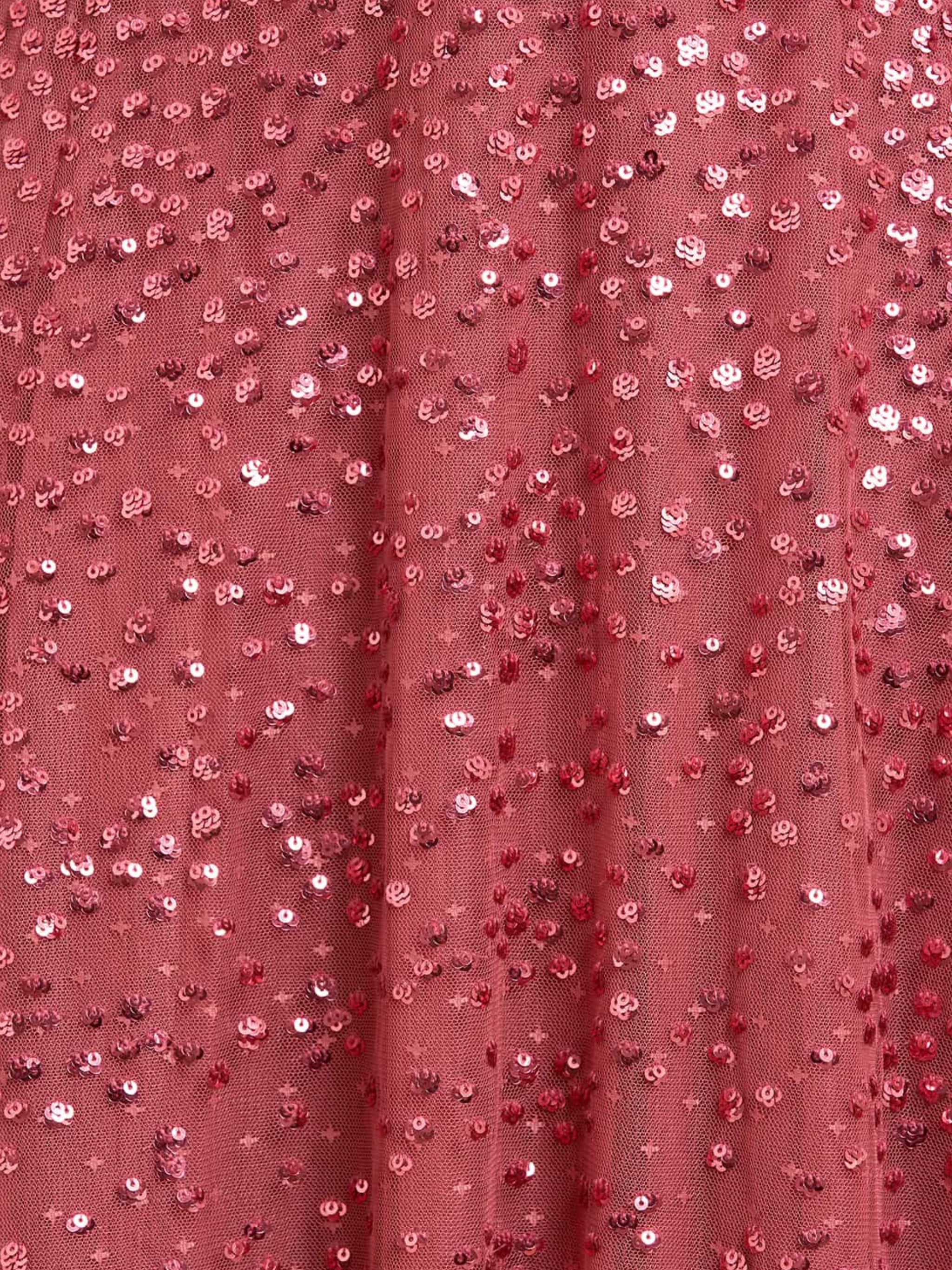 DAPPLED SEQUIN LONG SLEEVE ANKLE GOWN