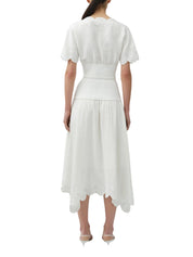 Haven embroidered linen knit skirt