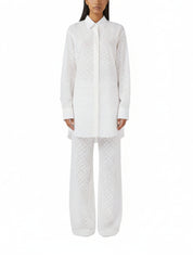 STAMP OVER SHIRT DRESS WHITE