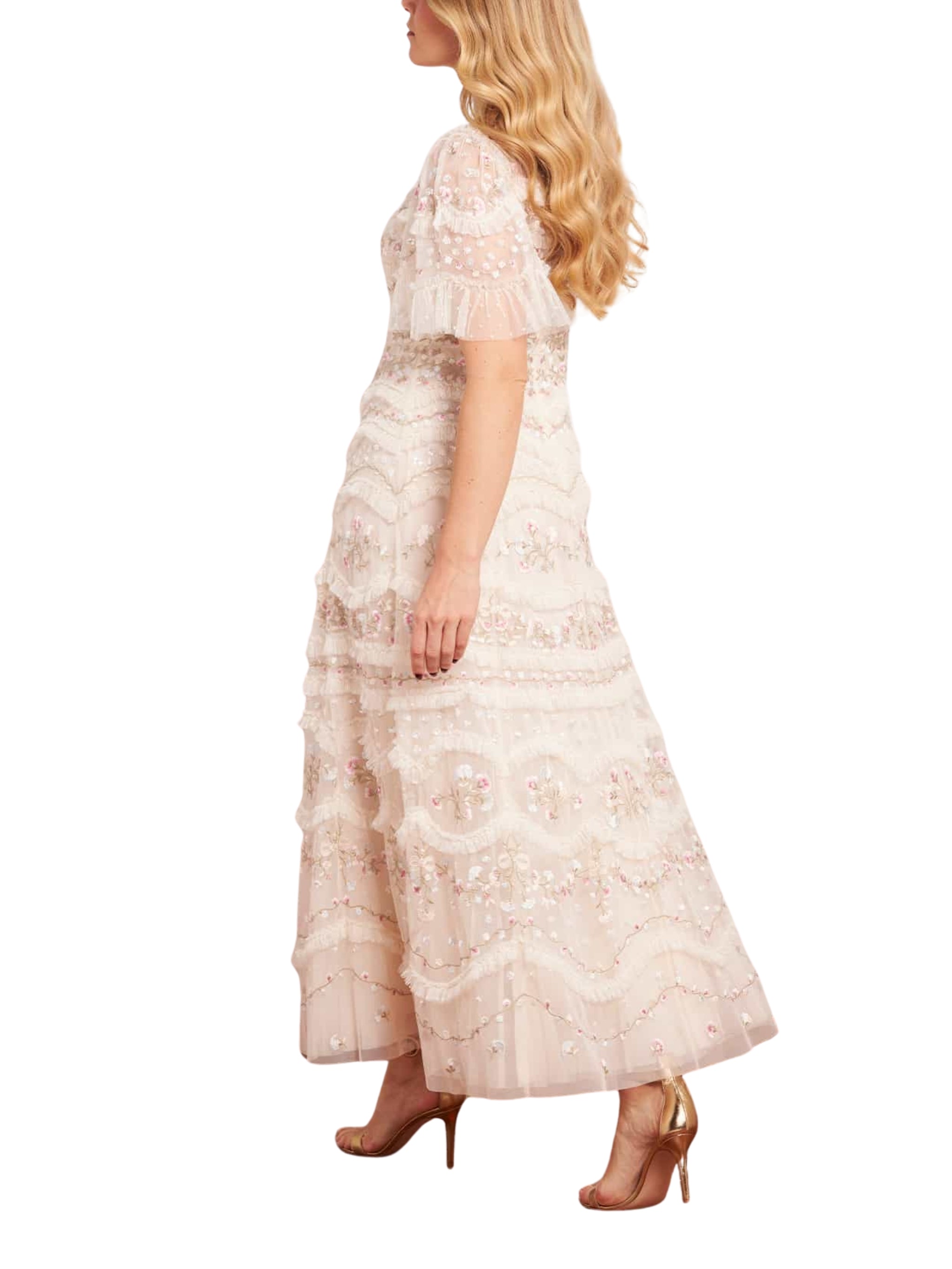 Marina ruffle ankle gown