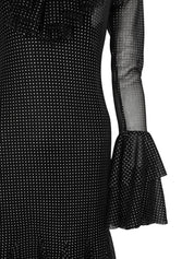 Black parisian studded embroidered dress
