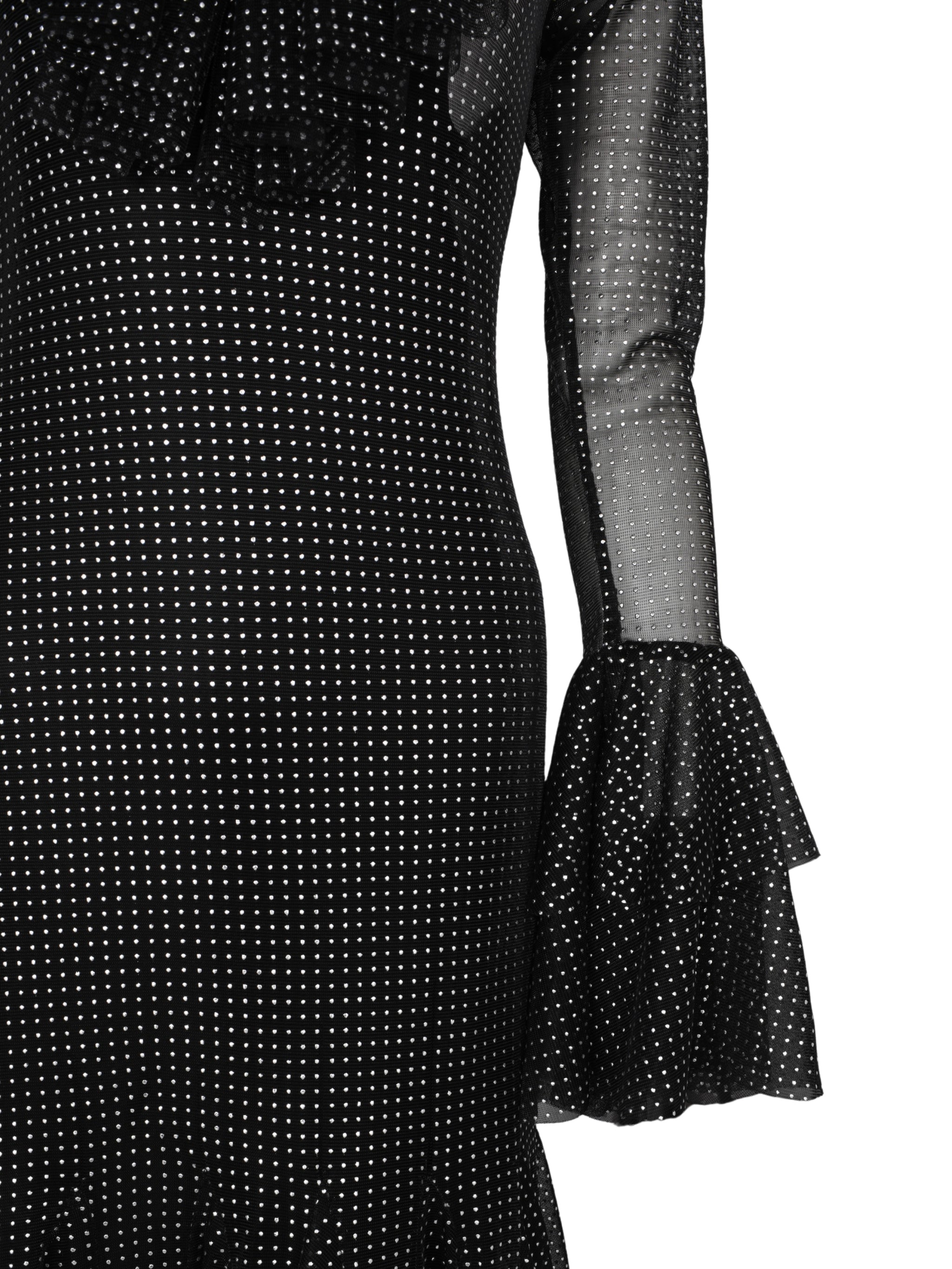 Black parisian studded embroidered dress