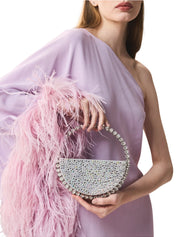 Eternity round stone-encrusted hotfix clutch