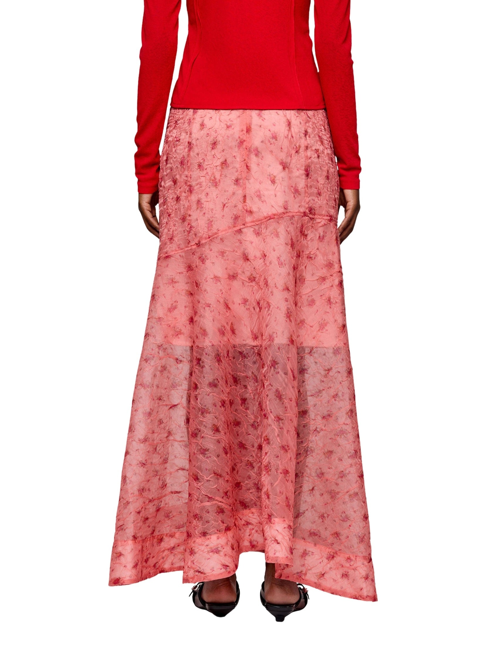 Shibori organza fluid skirt