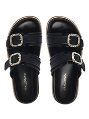 Mule leather calfskin black