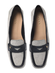 Loafer nappa & canvas black and off white