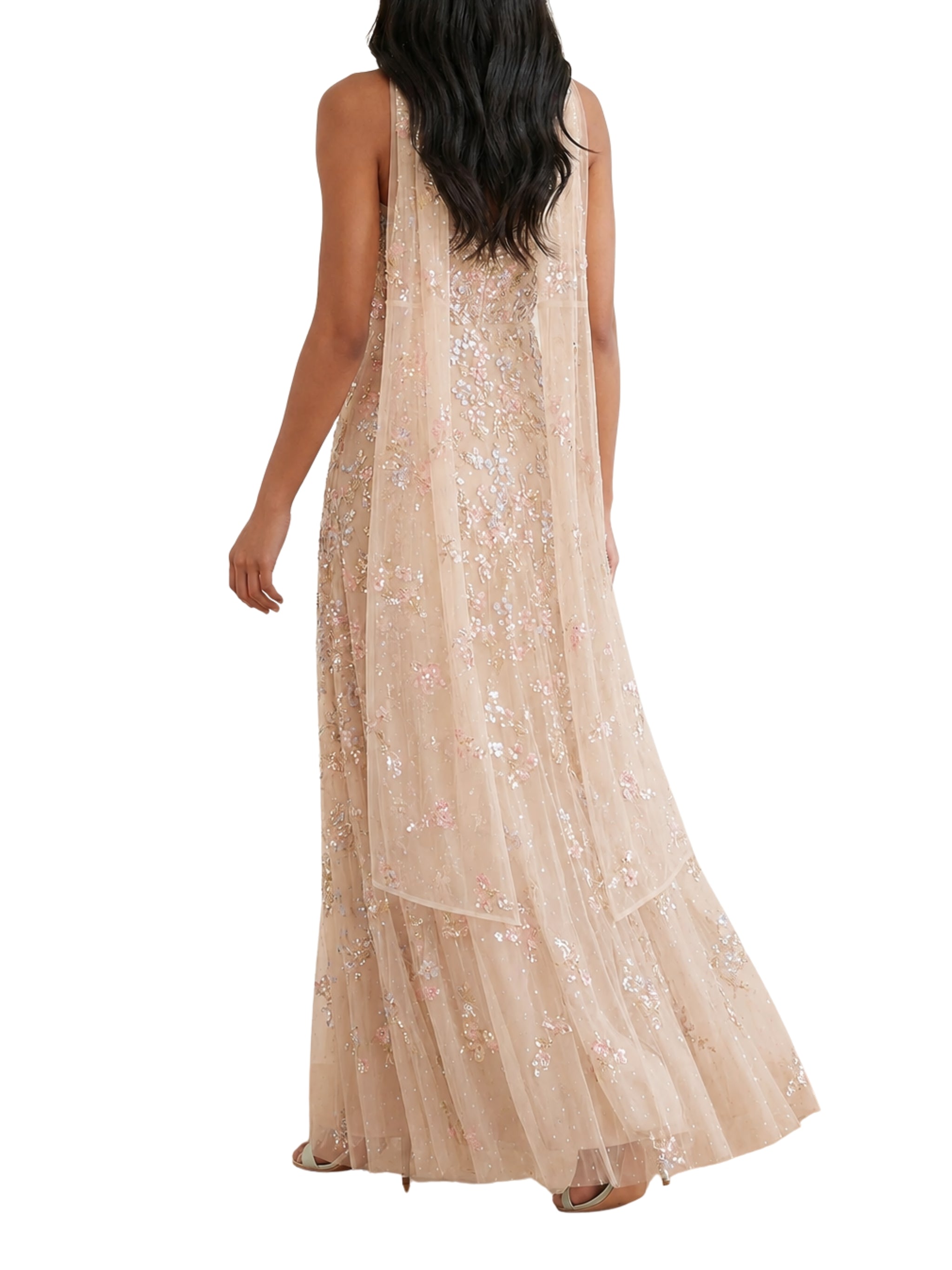 Forget-me-not strapless gown