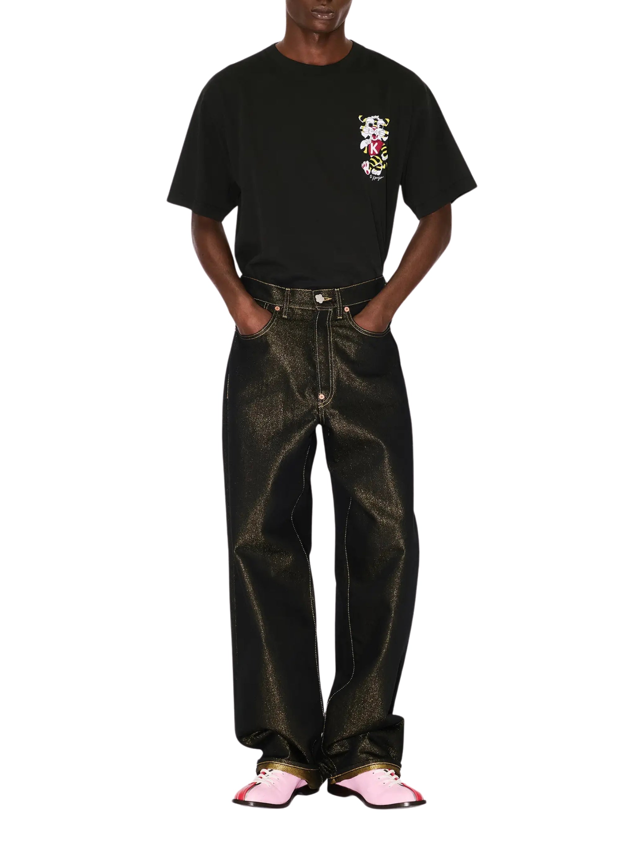 'kenzo wild tiger' embroidered oversized t-shirt in cotton