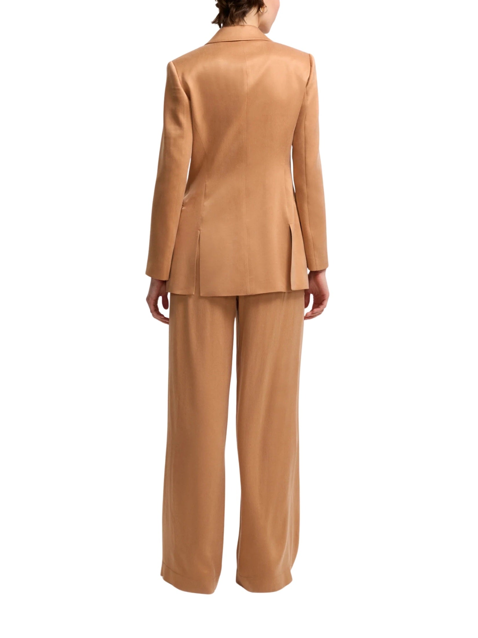 Cupro jacket with cross buttonholes